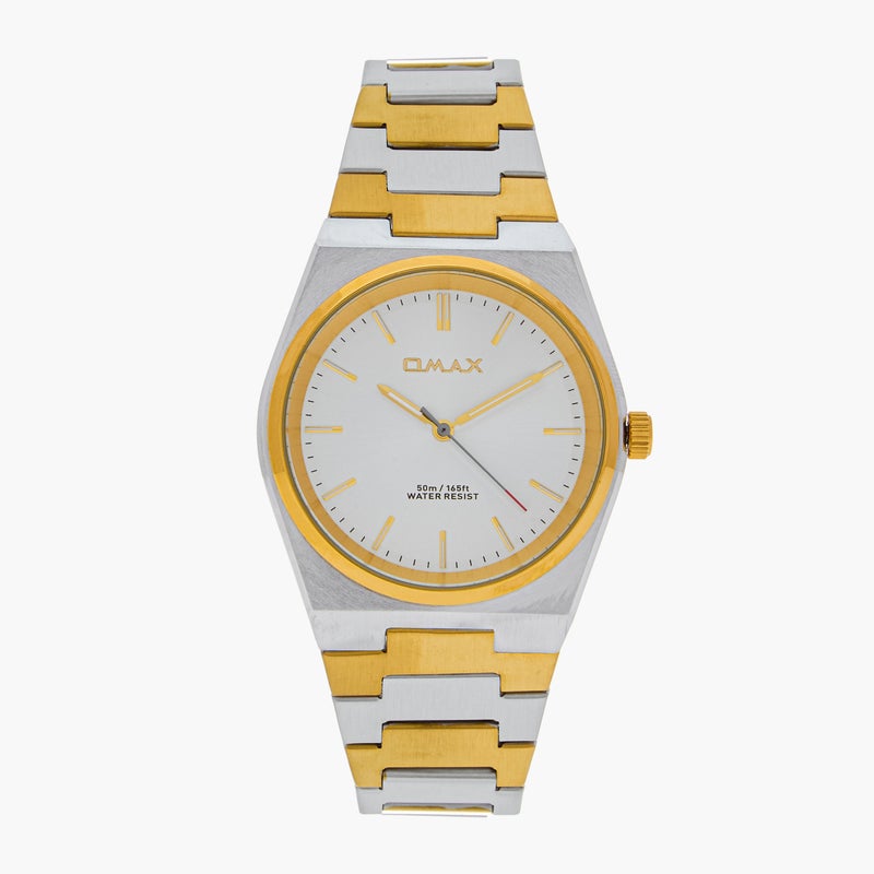 Omax Men's Gold and Silver Analog Watch - Image 1